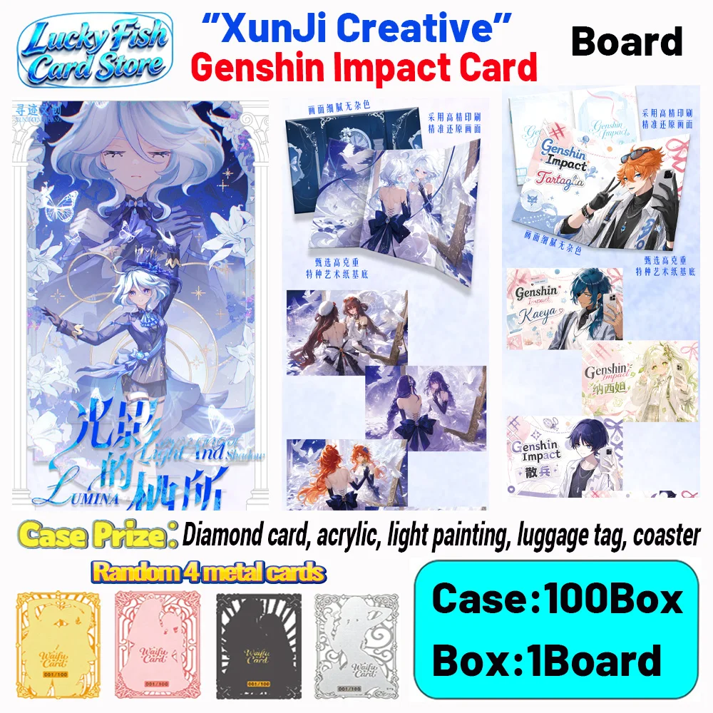 Wholesale 2026 New XunJi Creative Studio Genshin Impact Cards 15x21CM Boards Children's Toys Birthday Gifts