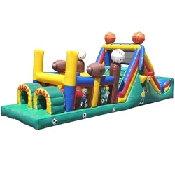 PVC Inflatable Slide Bounce House Castles Inflatable Obstacle Course Outdoor Games Training