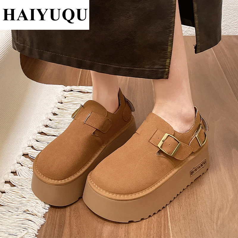 New Women Platform Loafers Shoes Casual Flats Sneakers Trend Fashion Suede Sport Shoes Autumn Running Travel Zapatillas De Mujer