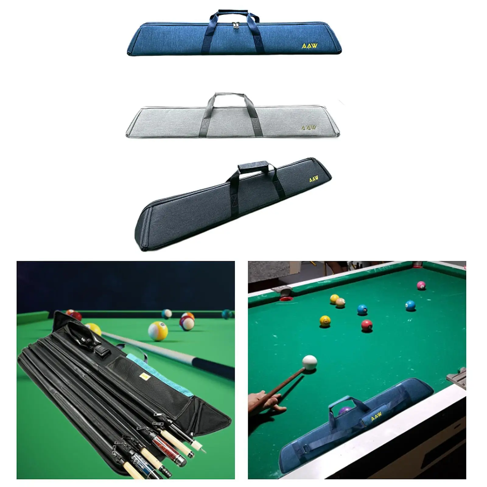 Pool Cue Carry Bag, Billiard Cue Storage Bag, Velvet Lining, Carrying Case, Pouch for