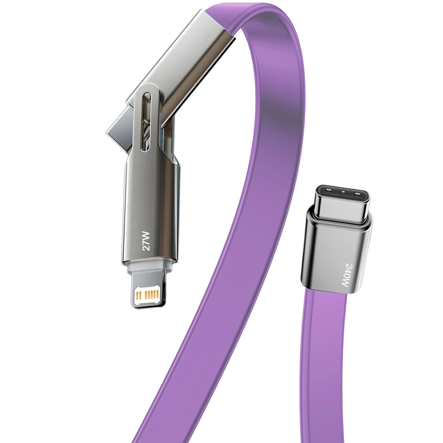 Liquid silicone 2IN1 Type-C PD Cable 240W Fast Charging USB-C Adapter Mobile Phone Data Cable For iPhone Xiaomi HUAWEI Tablet