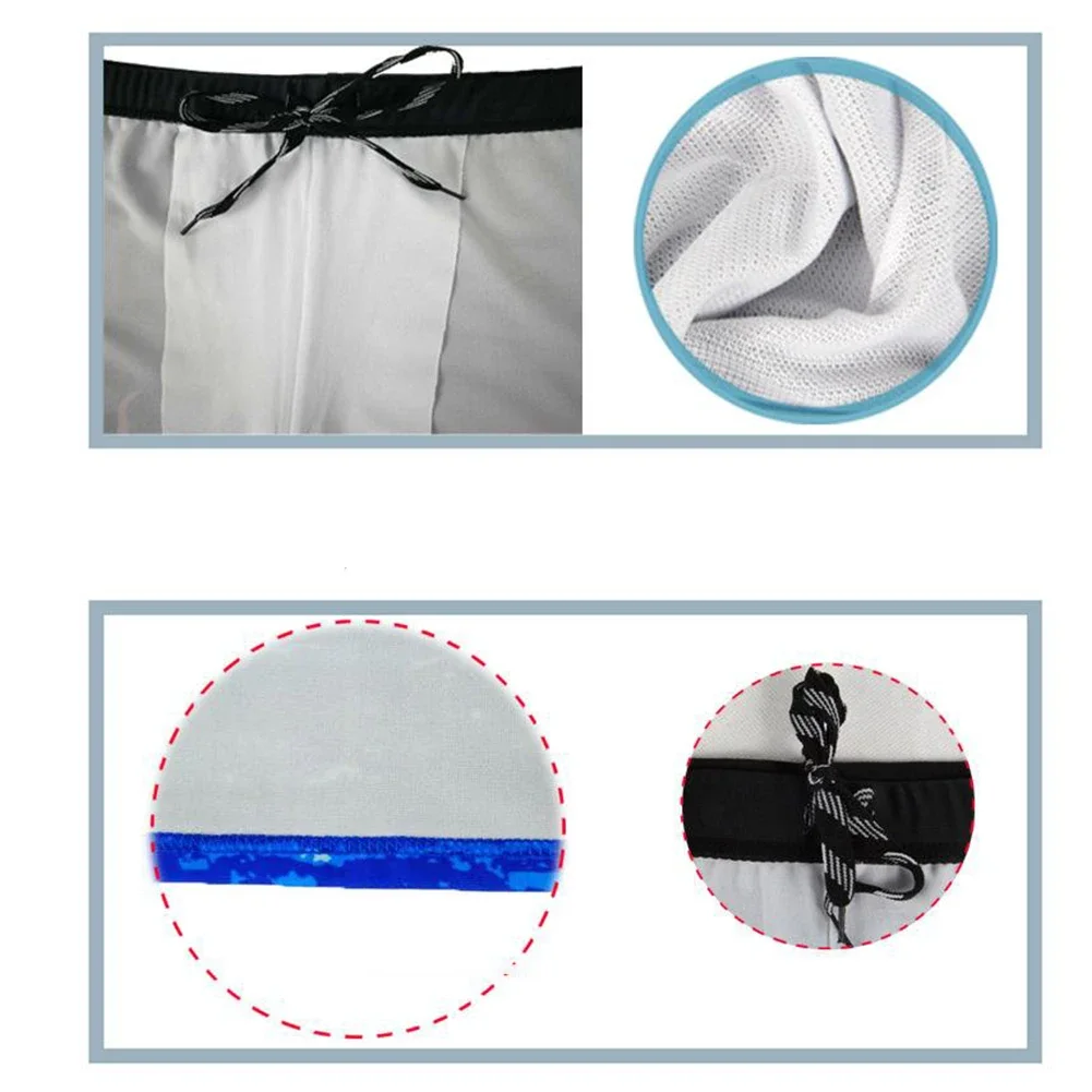 Beach Party Poolside Leisure A B Men Swimming Shorts Printed Swim Trunks Average Size Swimwear Breathable Swim Shorts