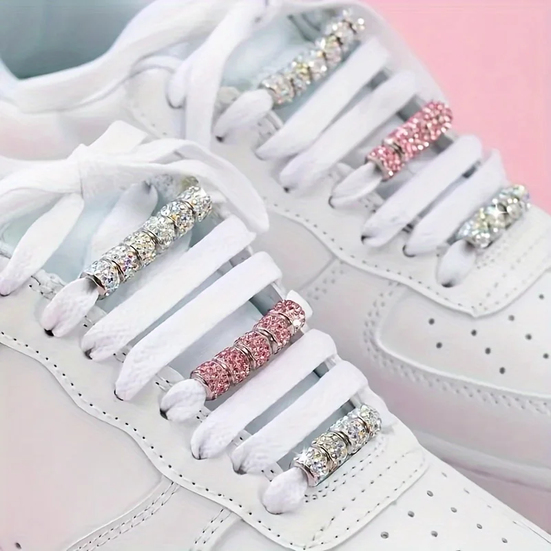 18PCS Colorful Pink Imitation Diamond Shoelace Charm Set - Zinc Alloy, for Sneakers and Canvas Shoes, Daily & Holiday Decoration