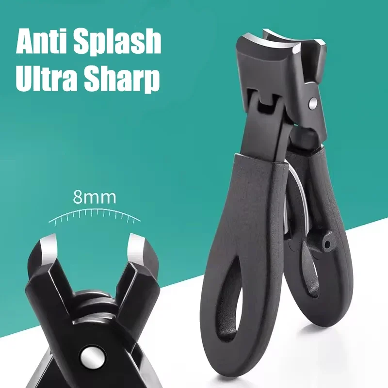 Ultra Sharp Nail Clipper Stainless Steel Wide Jaw Opening Anti Splash Toe Fingernail Trimmers Nail Cutter Manicure Pedicure Tool