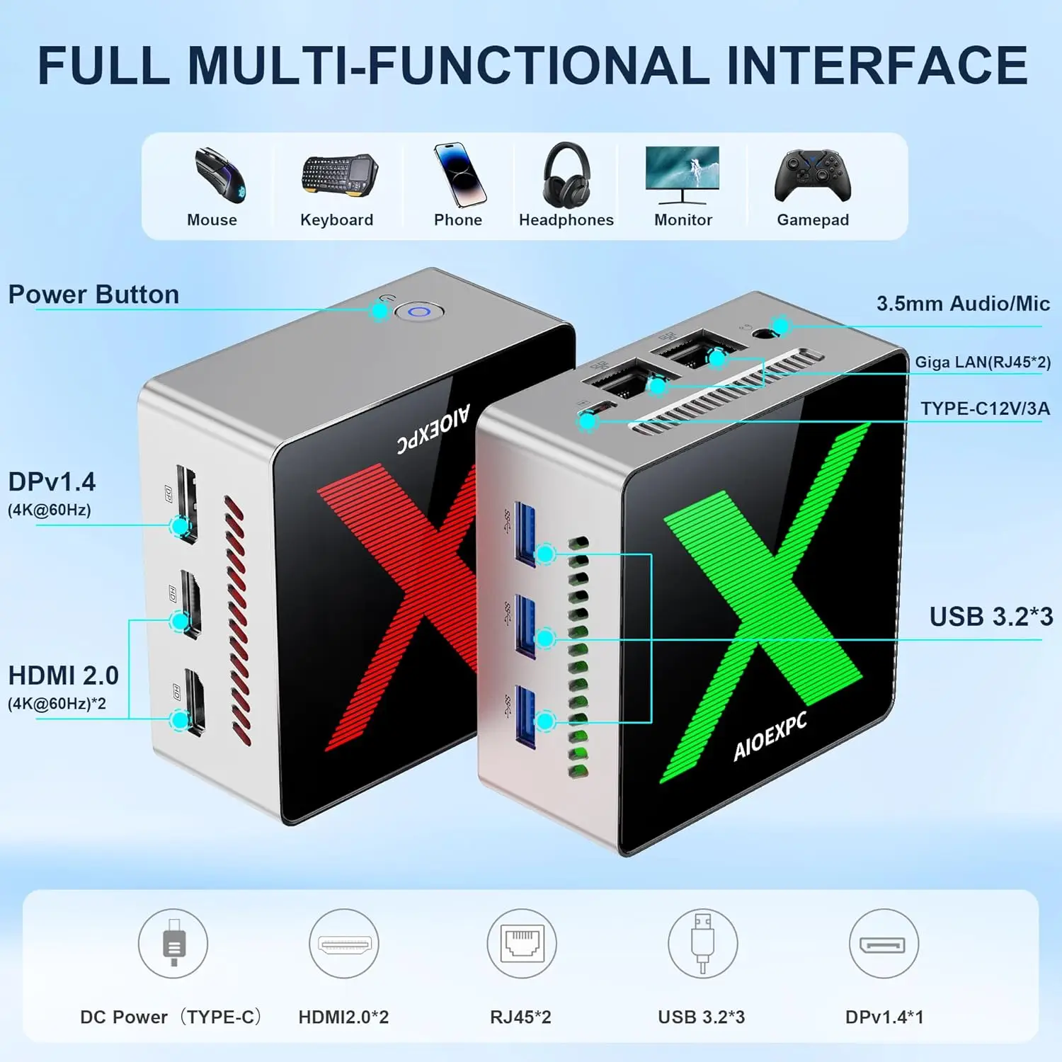 X Mini PC Intel Alder Lake N100/N100 12/16GB LPDDR5 128GB/512GB