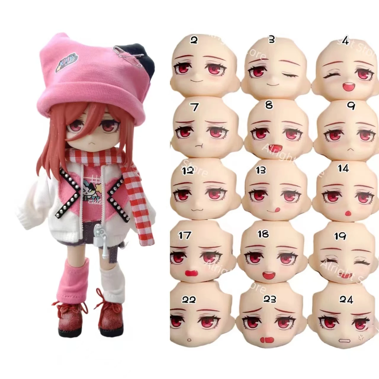 Ob11 Chigiri Hyōma Facepates Handmade Water Paste Face Alternate Expression Game Doll Accessories Mascot Costume