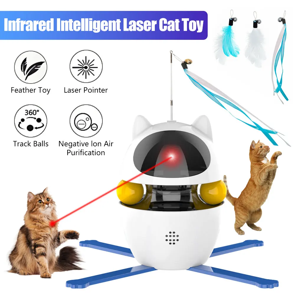 

New Arrivals Cat Toy Interactive Automatic Motion Activated light Toy for Cats/Dogs/Kitten/Kitty Silent Pet light Pointer Toy