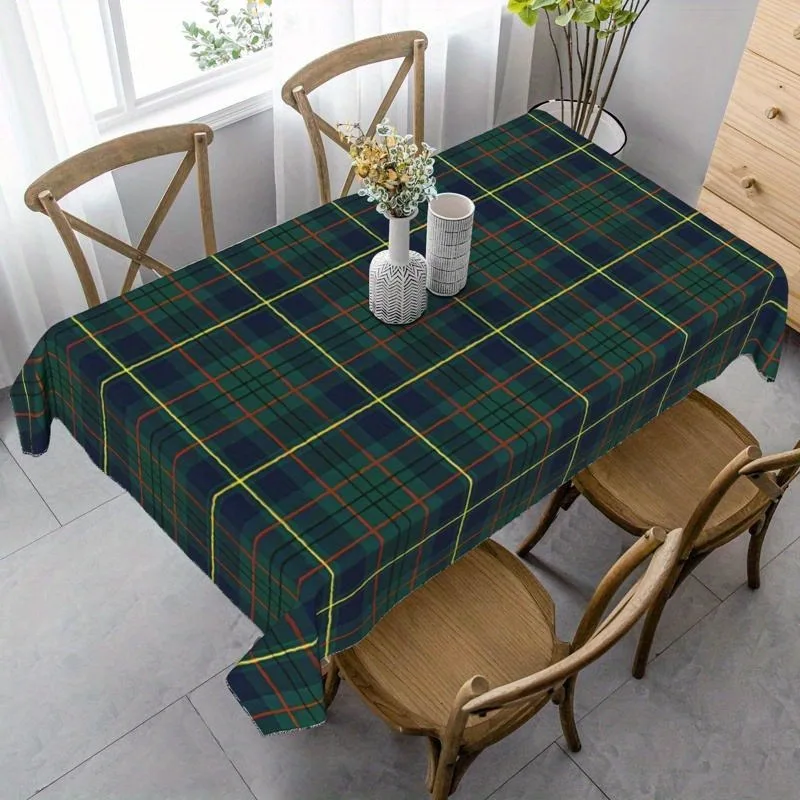 Scottish check tablecloth - with green and beige check patterns - suitable for coffee table