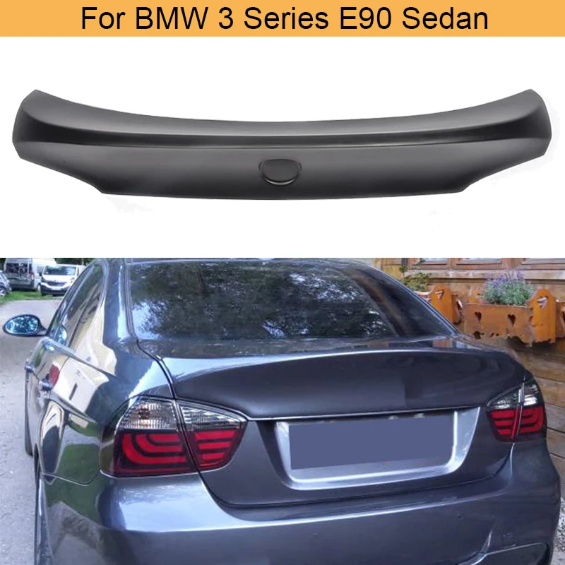 Car Rear Trunk Boot Lid Wing Spoiler for BMW 3 Series E90 Sedan 4 Door 2005-2008 M3 320i 323i 325i 330i 335i Spoiler Black FRP