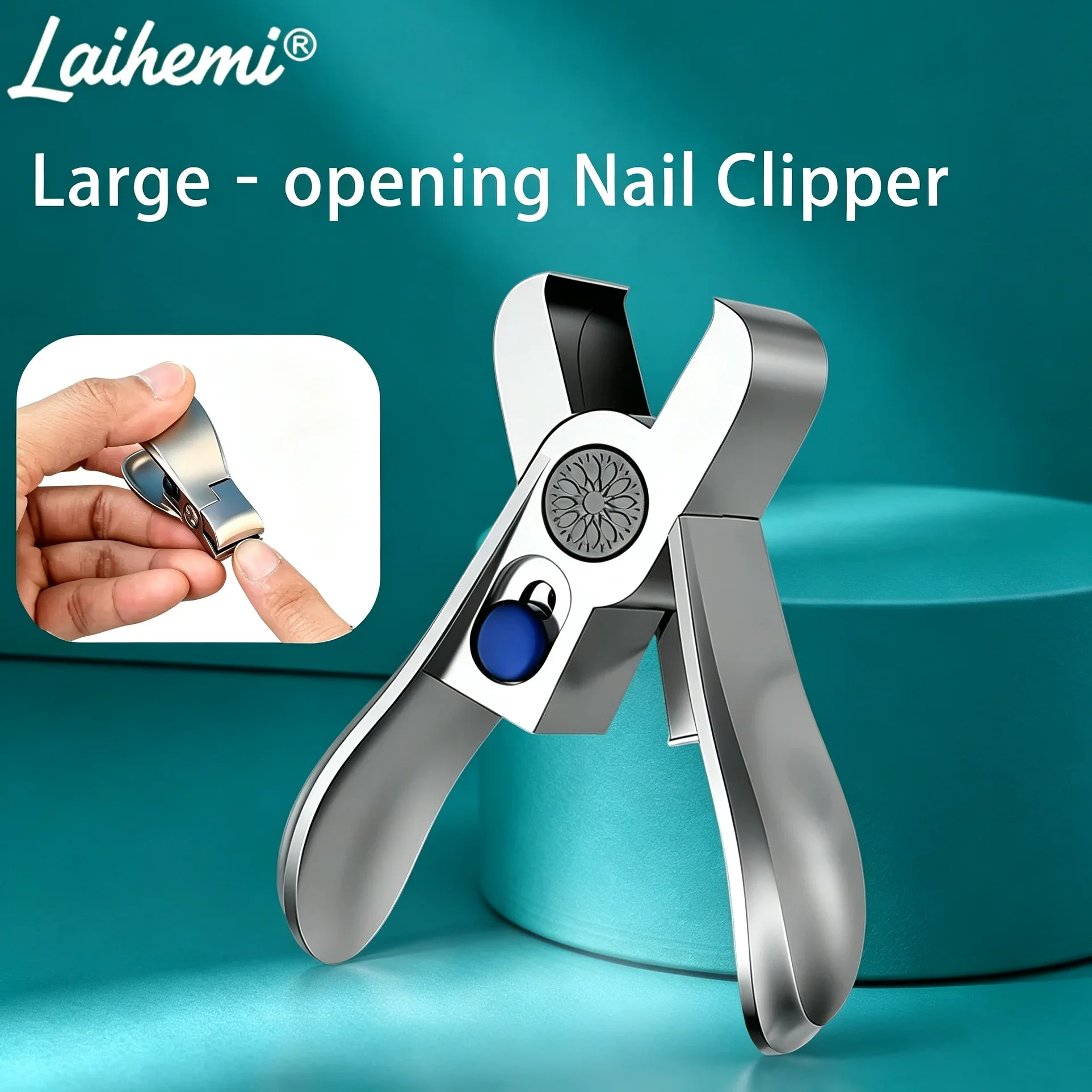 Large Opening Nail Clipper, Splash‑Proof Thick Toenail Clippers Stainless Steel Sharp Blade Fingernail Cutter for Hard Nails Man