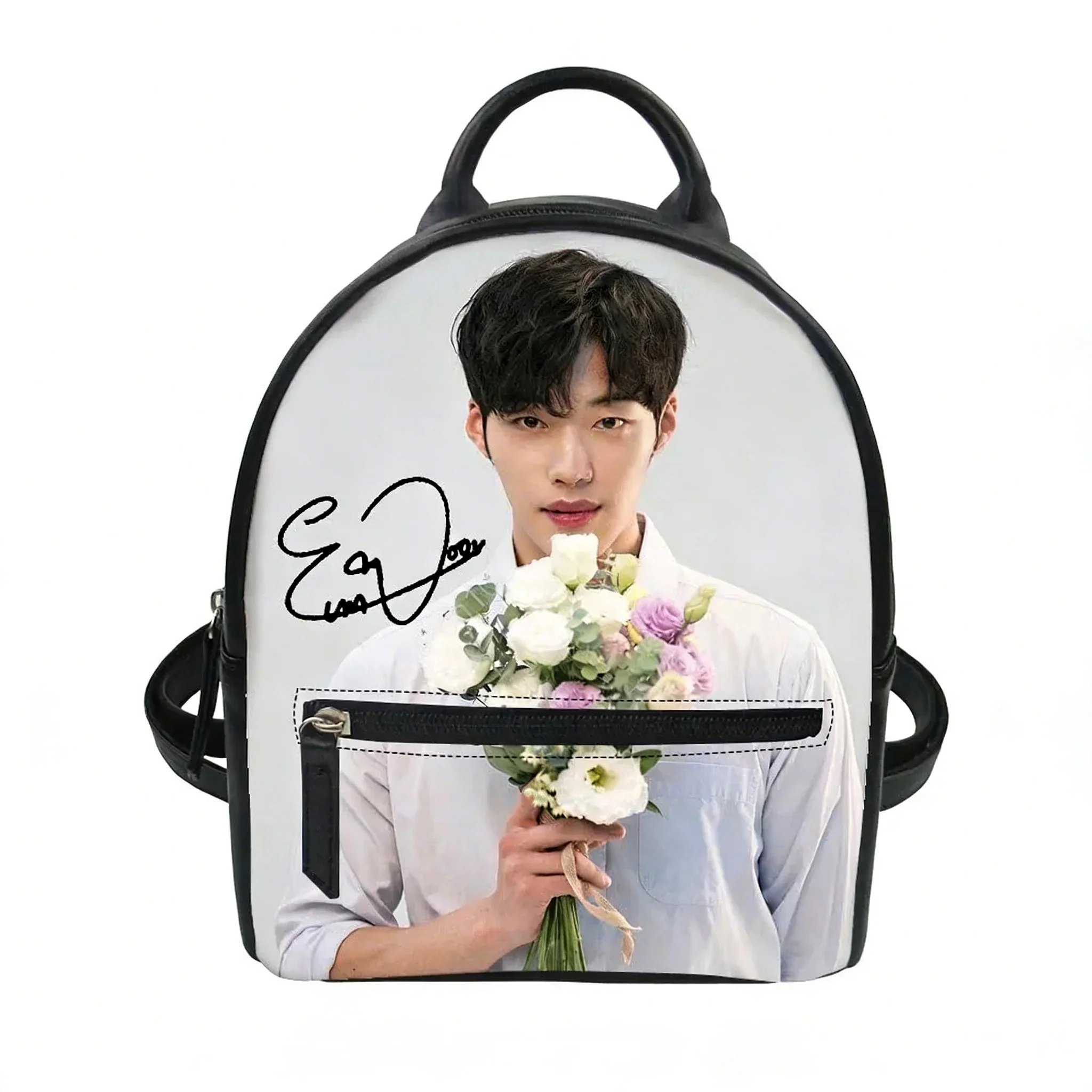 Кастомный рюкзак KPOP Cha EunWoo для женщин, школьная сумка, двойная плечевая сумка, мини-рюкзак, кожаная дорожная сумка.