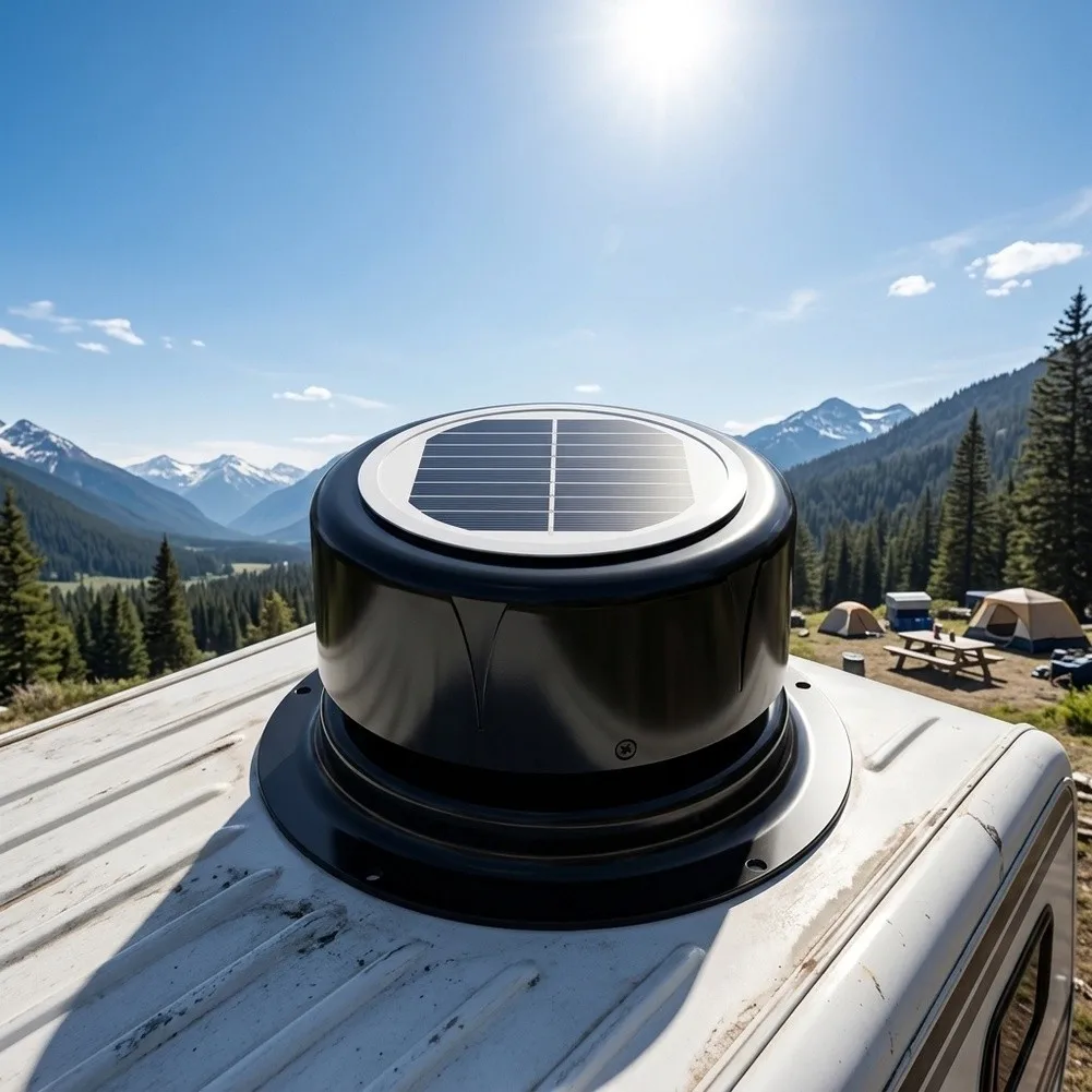 Ceiling Mount Solar Powered Vent Fan for Recreational Vehicles Trailers Boats Sheds and No Wiring or Battery Needed