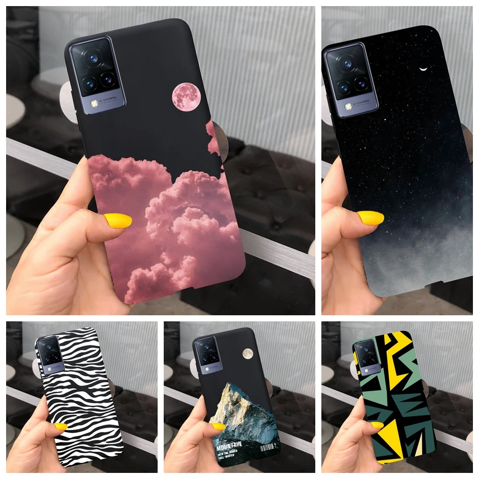 For Vivo V21 5G Case V2050 V2066 V2108 Phone Cover Luxury Painted Soft Silicone Slim Funda For Vivo V21 V 21 VivoV21 Cases 6.44