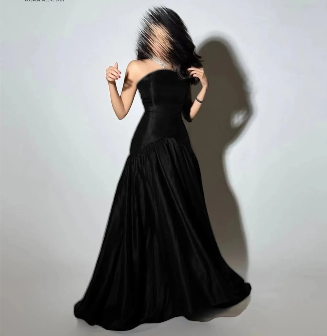 Elegante preto vestido formal de noite sem alças rendas até o chão cetim baile de formatura pageant vestidos de aniversário robe de soiree
