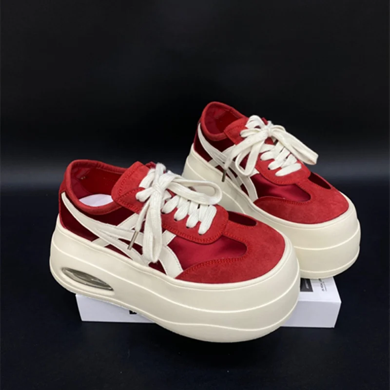 

Spring Thick-Soled Height-Increasing Lace-Up Sneakers Women's Shoes Versatile Casual Shoes Comfortable Board Shoes Women's Shoes