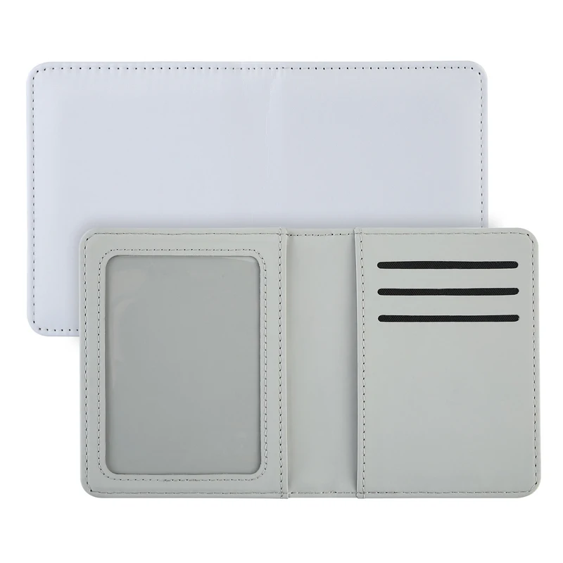 

DHL50pcs Passport Cover Sublimation DIY White Blank PU Short Credit Card Holder