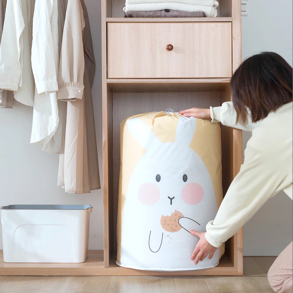 Super Large Capacity Waterproof Storage Bags with Drawstring Sturdy Home Organize Big Size Grocery Dust Bag for Bedding Clothes