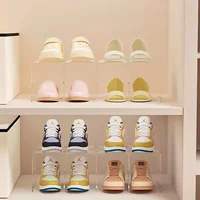 2/4 Pack Space-Saving Vertical Shoe Rack Organizer - Multi-Layer, Easy-to-Assemble, Compact Storage for Home Entryway Cabinet 2