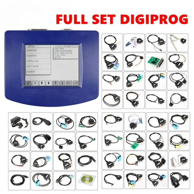 

Новейшая версия Digiprog3 OBD2 2024 года, Digiprog 3, полный набор OBD-программаторов, качество FTDI Digiprog III V4.94 OBD-кабели