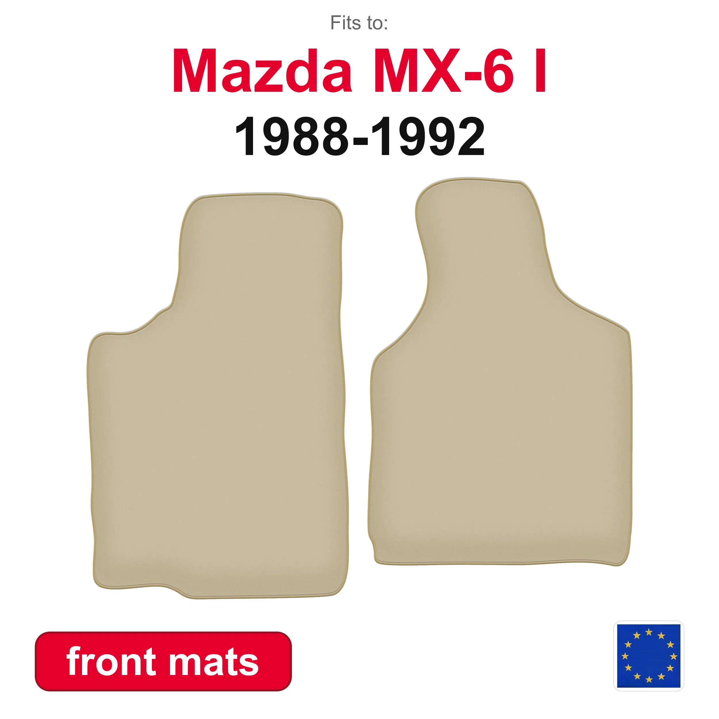 PREMIUM Auto-Fußmatten vorne für Ford Probe MK1 Coupe (1988-1992) - Beige 2-teiliges Set Auto-Vorderfußmatten für Fahrzeugboden