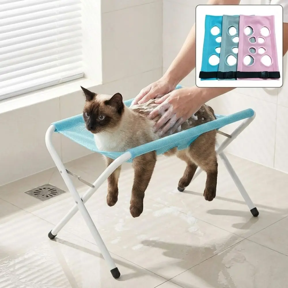Breathable Pet Grooming Hammock Sling Cloth Quick Dry Adjustable Strap Cat Nail Trimming Hammock Mesh Tear-resistant