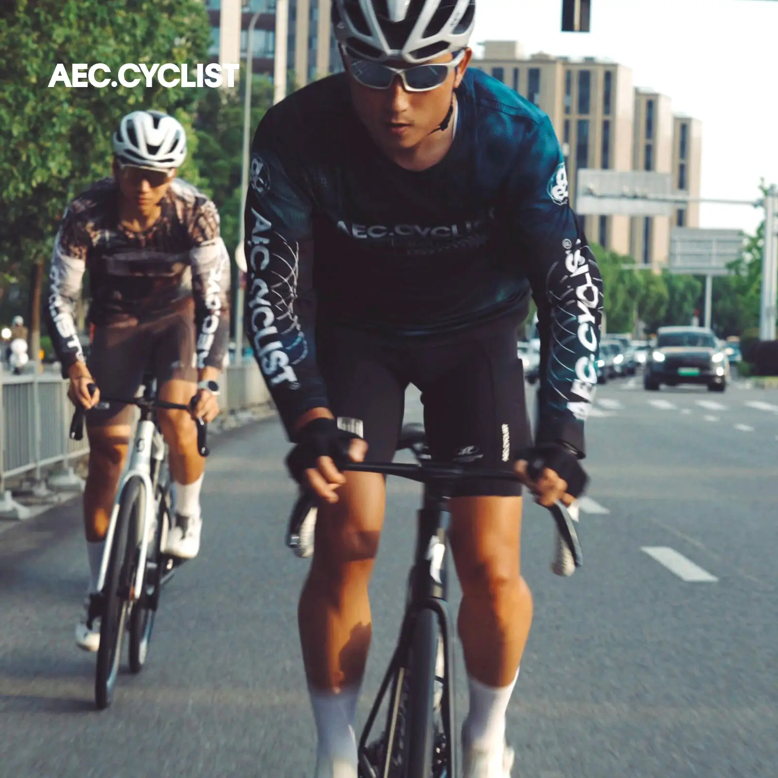 AEC CYCLIST Unisex Long Sleeve Cycling T-shirt Quick Dry Oversized Bike Shirt