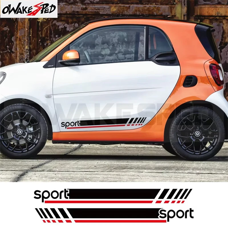 

Car Door Sport Stripes Side Skirt Decor Stickers Film For Mercedes-Benz Smart 3-5 Doors Auto Tuning Accessories Vinyl Decal