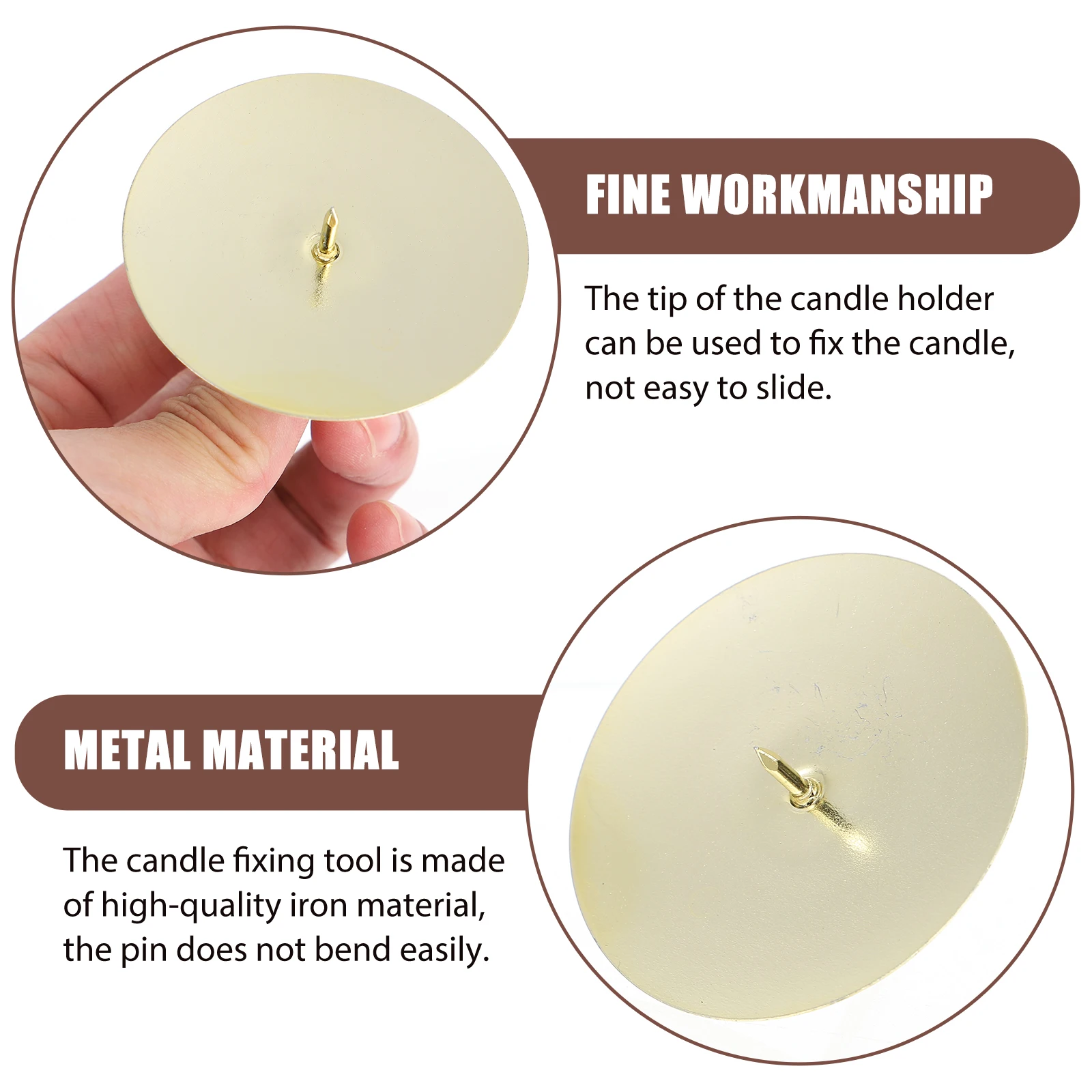

10pcs Holders Metal Fixators Flat Stick Decorative Centerpieces for Table Candlesticks Wreath Pillar Accessories