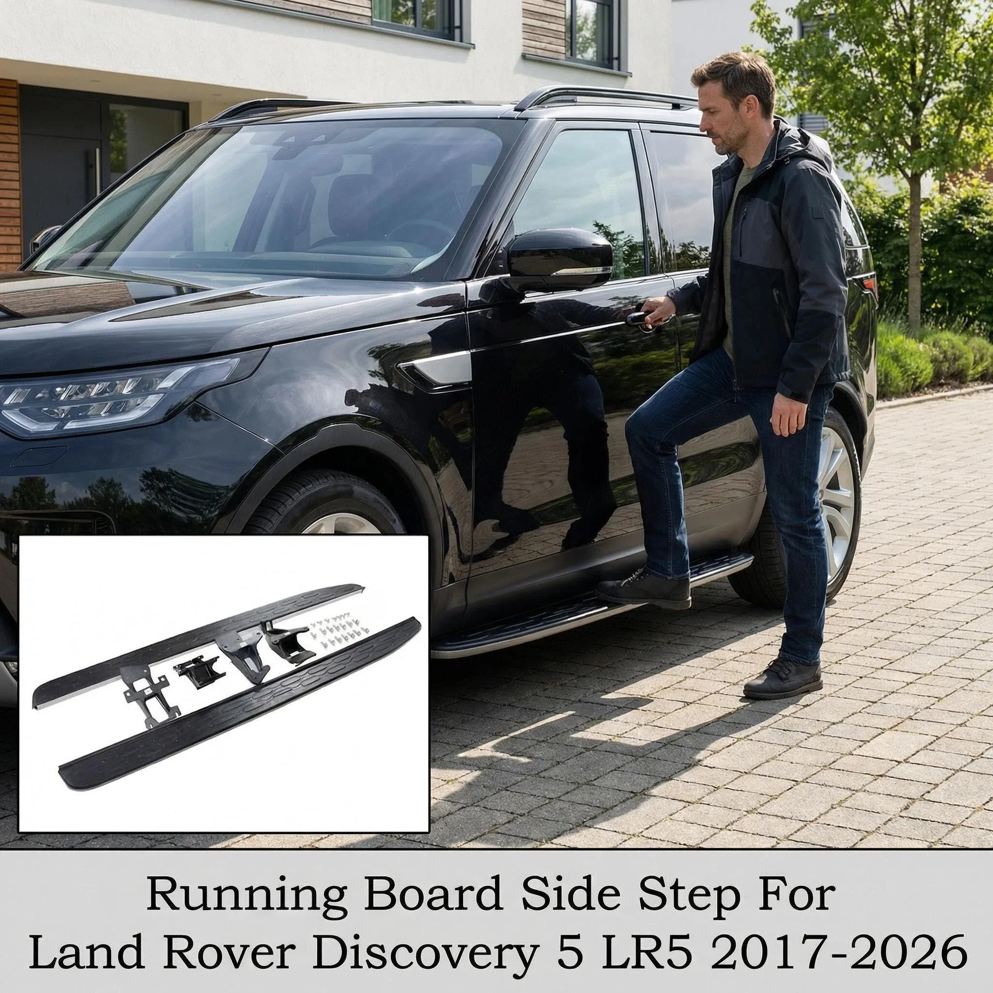 

Running Board Side Step For Land Rover Discovery 5 LR5 2017-2026 Foot Pedal Bars Nerf Bar High Quality Auto Accessories
