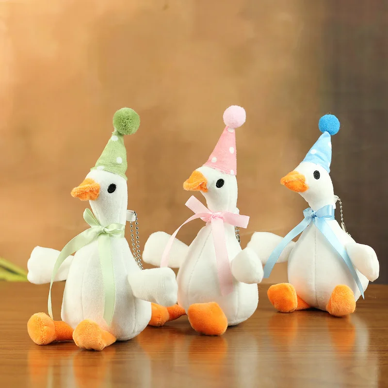 20cm bonito fofo grande ganso branco pingente de pelúcia animal chaveiro saco acessório do carro presente para amigo pingente de natal