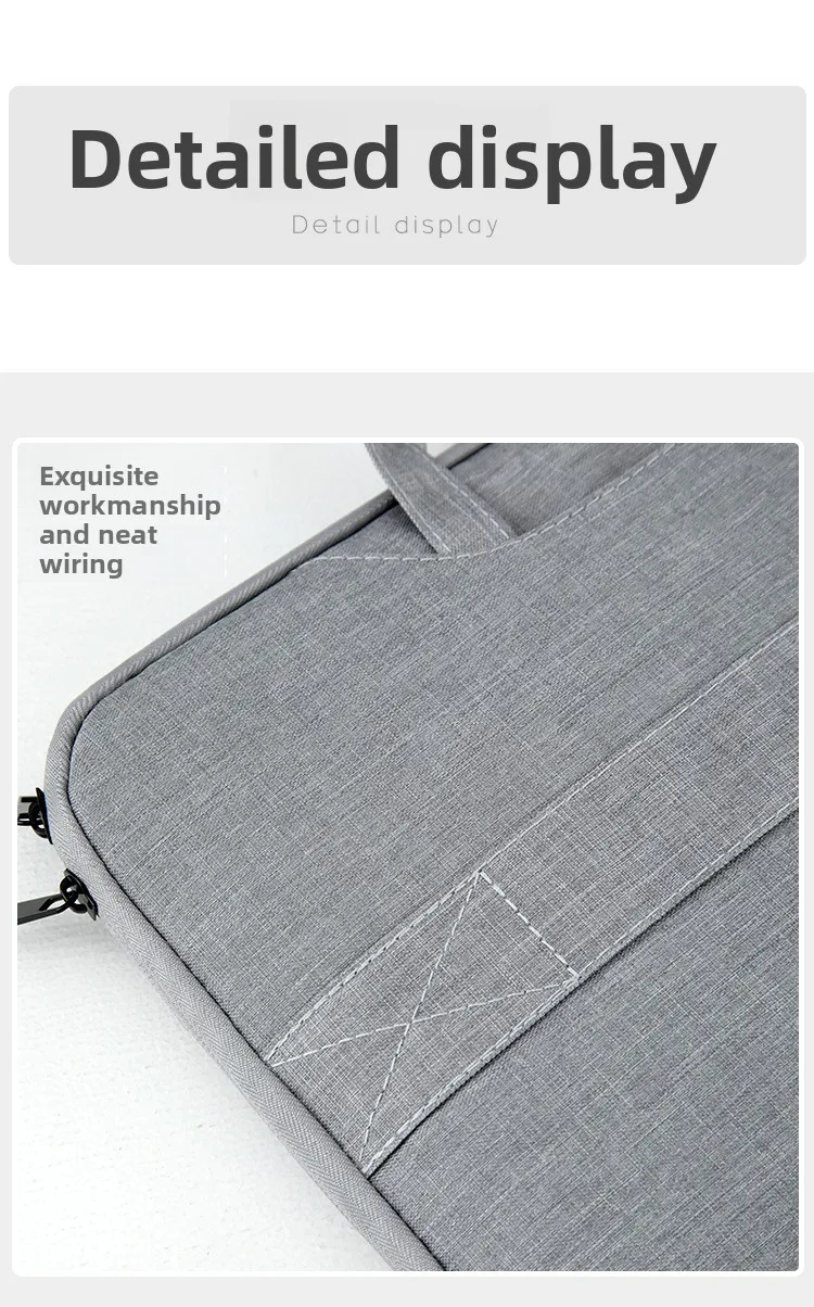 Leichte Laptop-Aktentasche 11,6-15,6 Zoll Wasserdichte Oxford-Handtasche für Geschäftsreisen – Detail 8