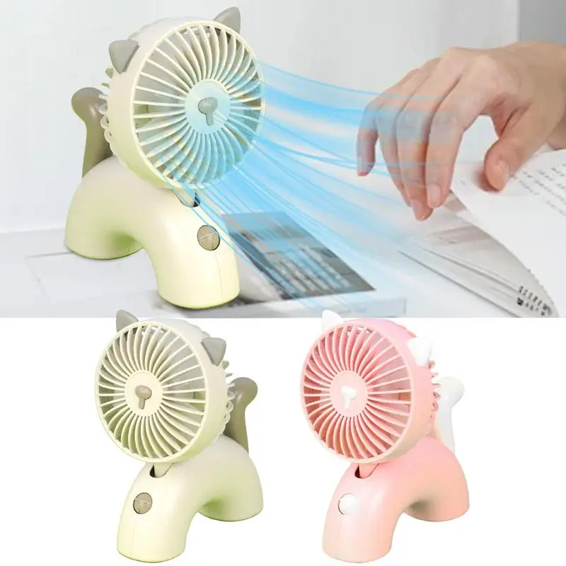 USB portable mini fan Cute Cat Shape rechargeable cooling fan Handheld Small Electric Fan for summer cartoon fan air cooler