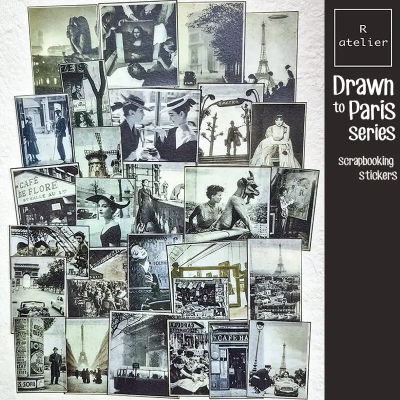 

Набор наклеек для скрапбукинга, винтажные фотографии, Париж, Нью-Йорк, Классический журнал, журнальный материал, ценный пакет