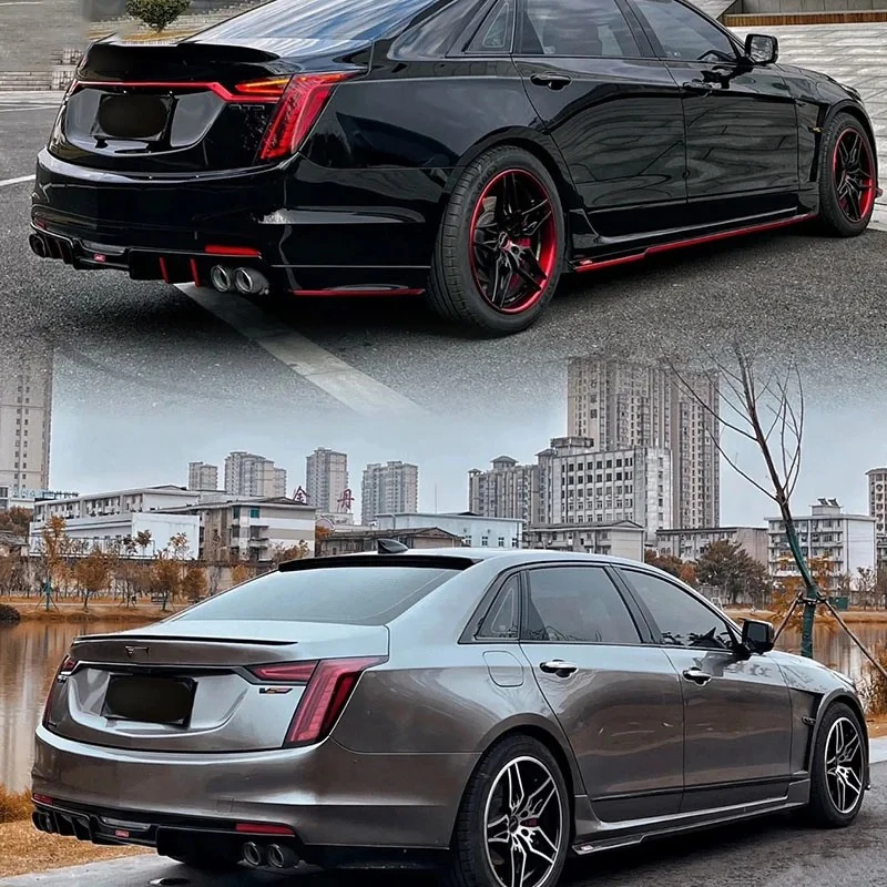 Suitable for Cadillac CT6 2016-2023 Upgraded Black/carbon Front Bumper Lower Lip Spoiler Rear Lower Lip External Accessories