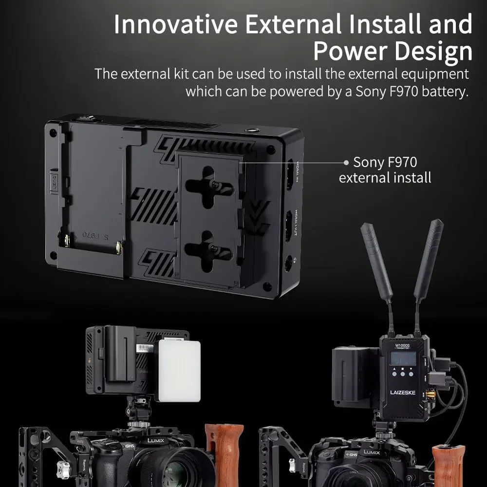 شاشة تصوير Feelworld LUT5 مقاس 5.5 بوصة تعمل باللمس 3000nit ثلاثية الأبعاد LUT Rec.709 HDR 4K HDMI I/O F970 طاقة خارجية سهلة التعديل