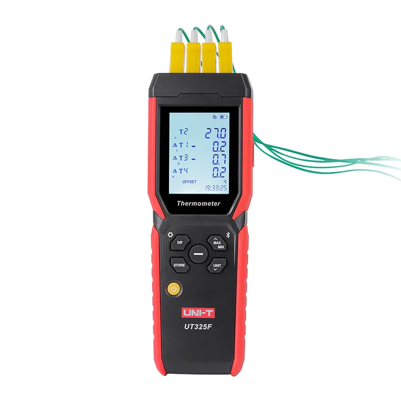 UNI-T UT325F ميزان حرارة حراري بأربع قنوات -50 ° ج ~ 1300 ° برنامج C K/J/T/E/R/S/N من النوع PC واتصال تطبيق بلوتوث