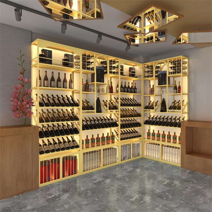 Winery commercial tobacco and wine floor cabinets, restaurant liquor cabinets, display cabinets, wall luminous red wine racks