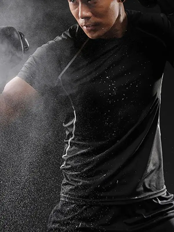 Men's Compression Shirts Summer Short Sleeves Tees T-shirt Gym Workout Fitness Running Tops Undershirts Baselayer Sportswear