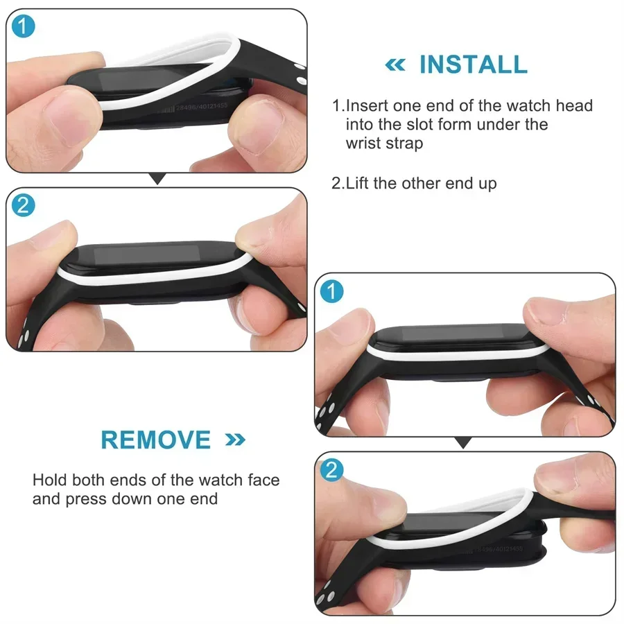 Gelang jam tangan untuk Xiaomi Mi Band 7 NFC jam tangan pintar Correa mibad7 gelang pergelangan olahraga lubang udara silikon pada Mi band 6 5 4 3 7 8 tali