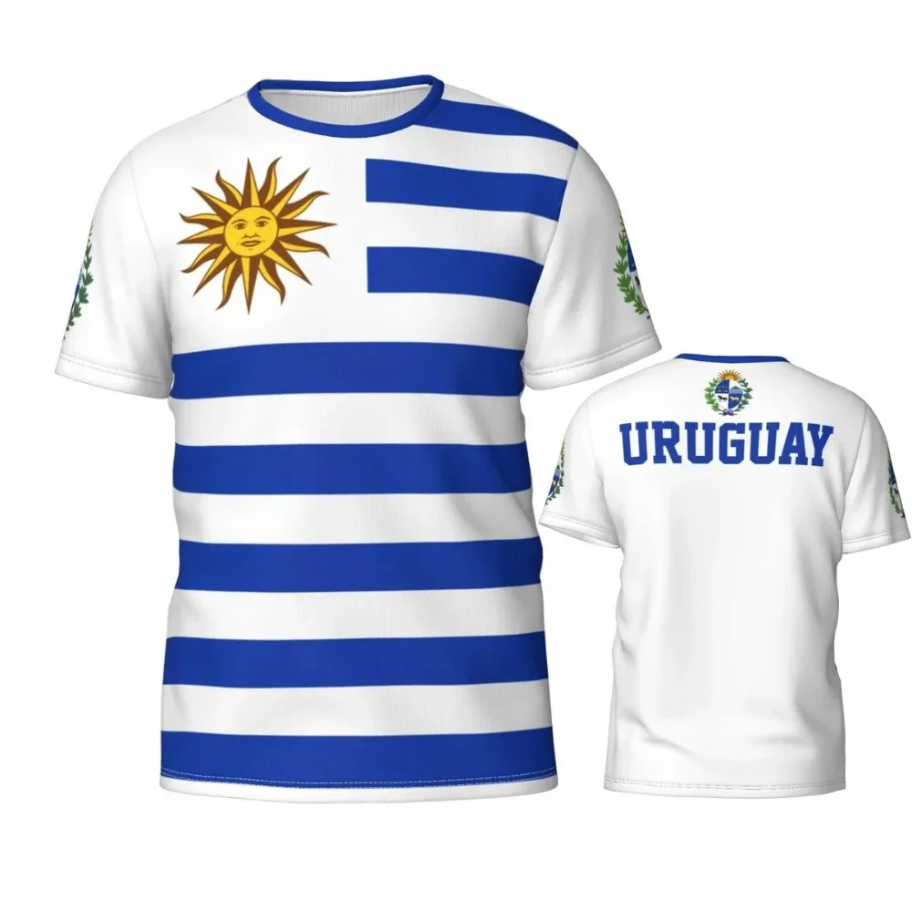 2024 New Uruguayan Flag National Emblem Trend T-shirt Fashion Custom Unisex 3D Printing  T Shirt Casual Breathable Sports Tops