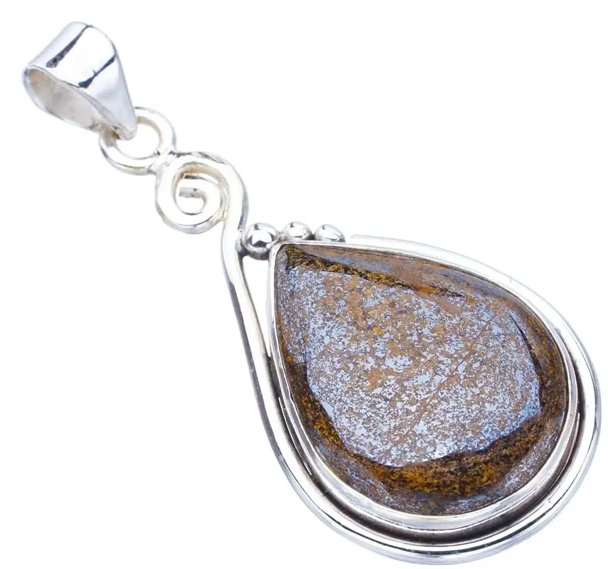 

StarGems® Natural Bronzite Handmade 925 Sterling Silver Pendant 1.75" F5134