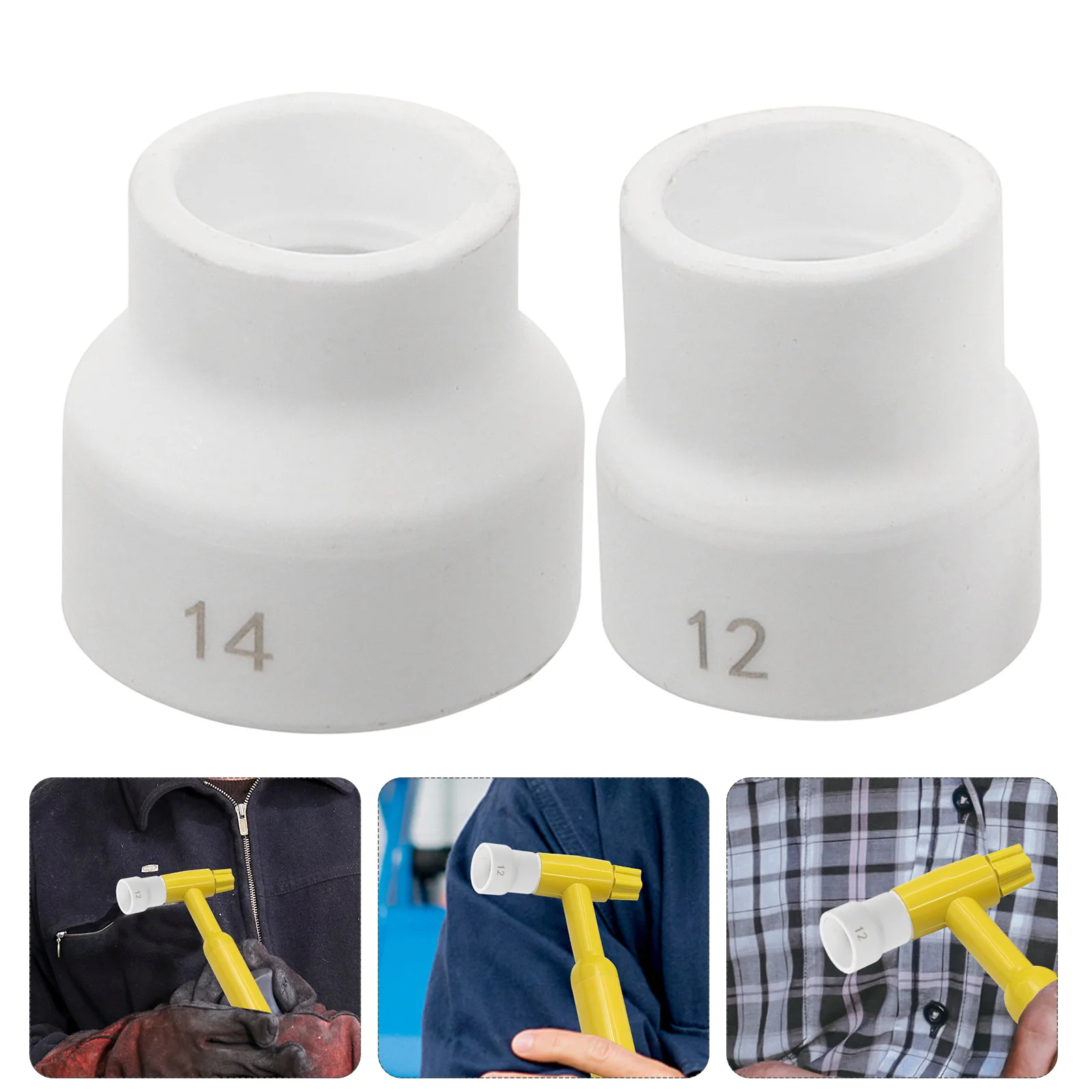 

2Pcs Tig Welding Cup Ceramic Nozzle for Tig Torch Kit Replacement Shield Cup Welding Part Professional Gas Lens Compatible