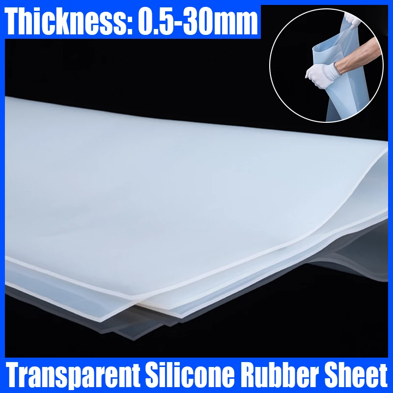 

1PCS Thickness 0.5-30mm Transparent Silicone Rubber Sheet High Temperature Resistance Silicone Rubber Plate Silicone Gasket