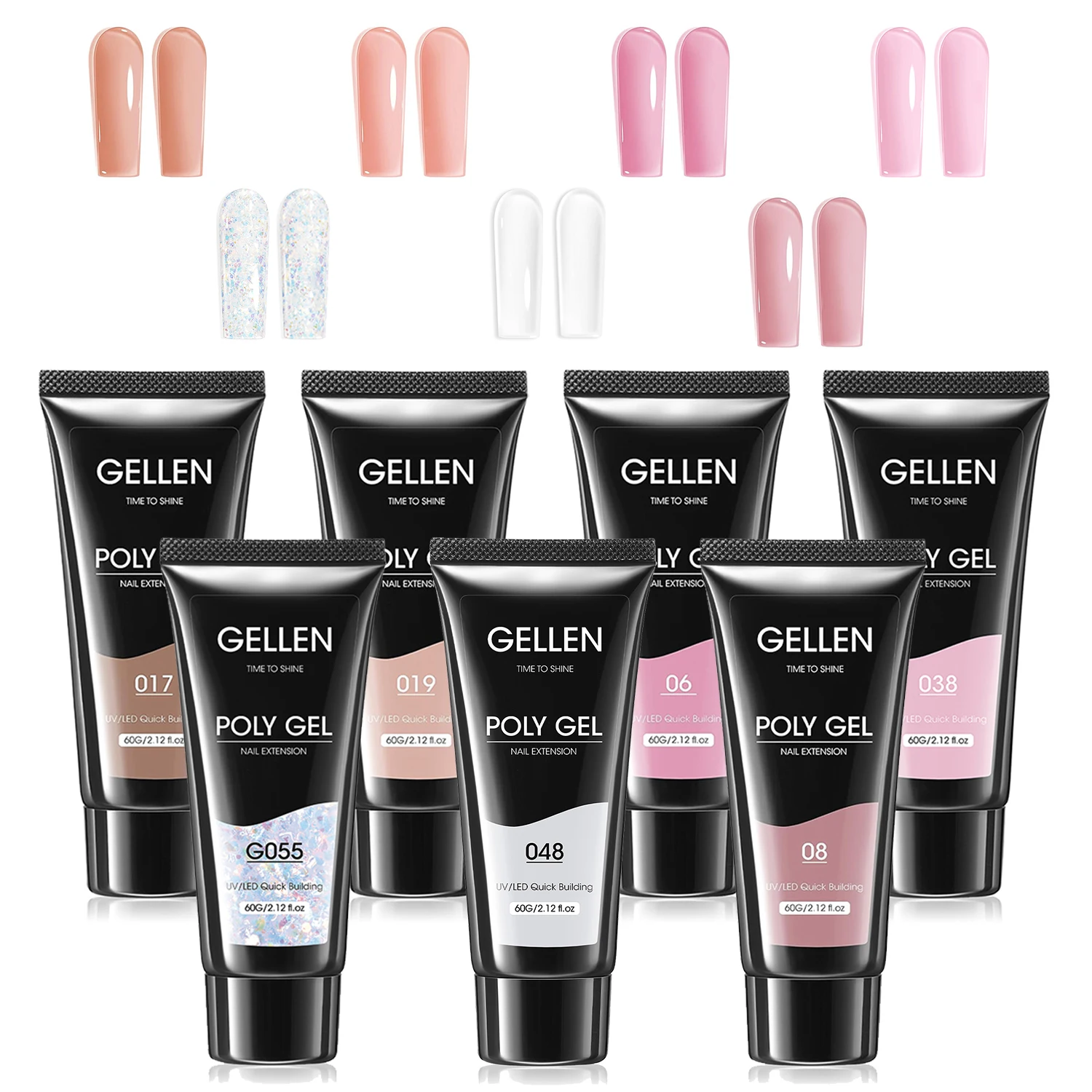

GELLEN Poly Gel Clear Nail Extension 60g Builder Nails White Nude Pink Brown Art Design Strengthener Enhancement Manicure DIY