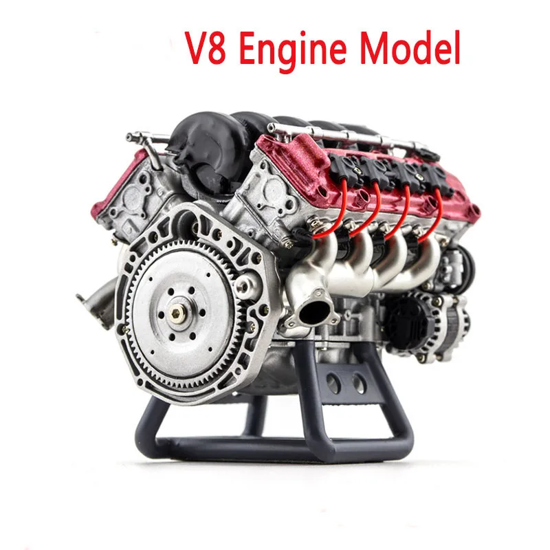 New V8 Engine Internal Combustion Model Assembly Kit RC Full Simulation Engine Suitable for RC Car Birthday Toy Gift