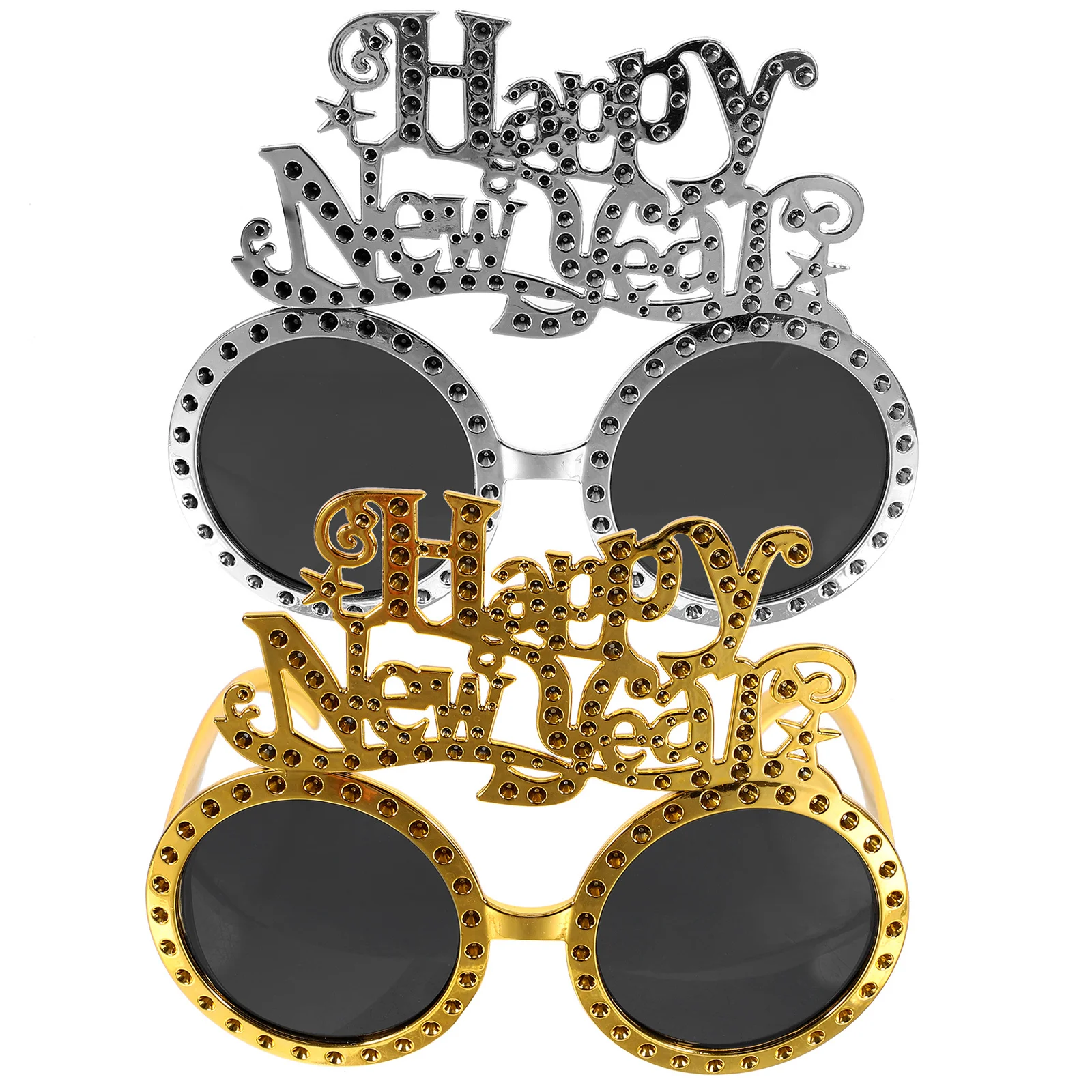 

2Pcs New Year Party Glasses ABS Material Not Easy to Fade Festival Costume Accessory New Year Glasses Party Eyeglasses Decors