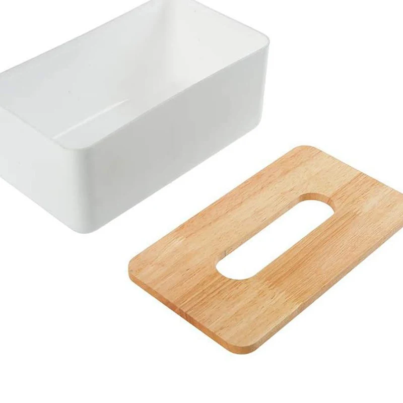 Japanese style wooden tissue box thickened pumping box household storage box car tissue box