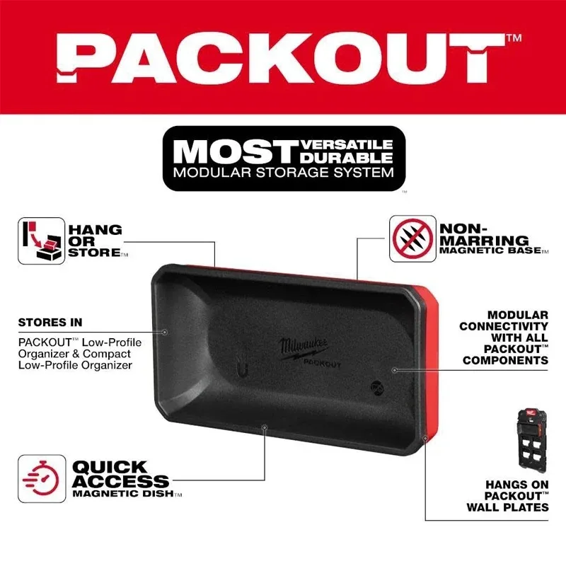 Milwaukee PACKOUT 48-22-8071 Large Magnetic Bin Organize Storage Hang Tool Box Accessories