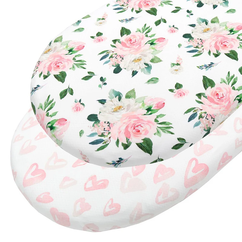 1PC Baby Fitted Bassinet Sheets Cradle Moses Basket Oval Rectangle Pad Sheet for Baby Boy Girl Stretchy Breathable Fitted Sheet