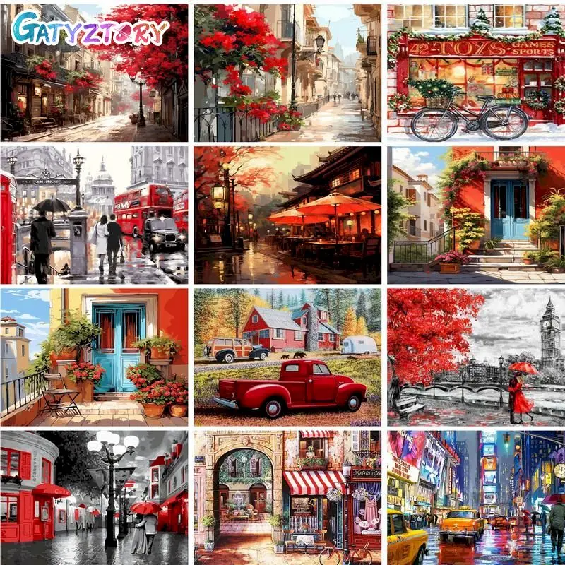 

GATYZTORY Oil Painting By Numbers For Adults Villa House Drawing Picture Paint With Numbers For Adults Diy Crafts Home Art Decor